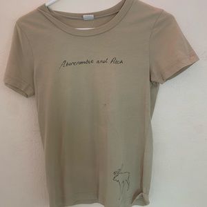abercrombie and fitch, cream top, cute deer detail at bottom!